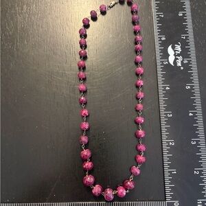 Raspberry Quartz Beaded Necklace